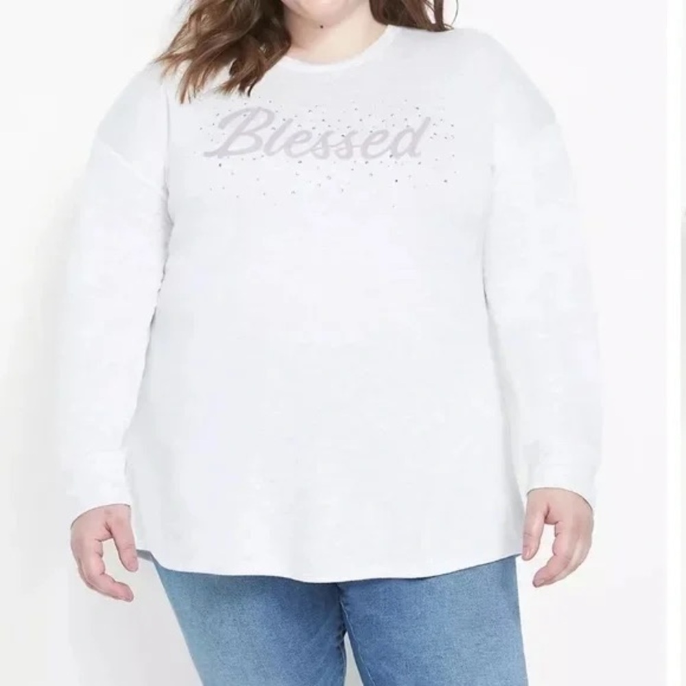 ❄️ Lane Bryant | Blessed Graphic Sweatshirt Size 18/20 - Picture 5 of 6